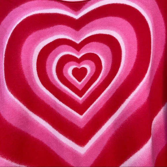 Wild Fable Pink/Red Heart Sweatshirt Unisex NWT - Picture 6 of 7